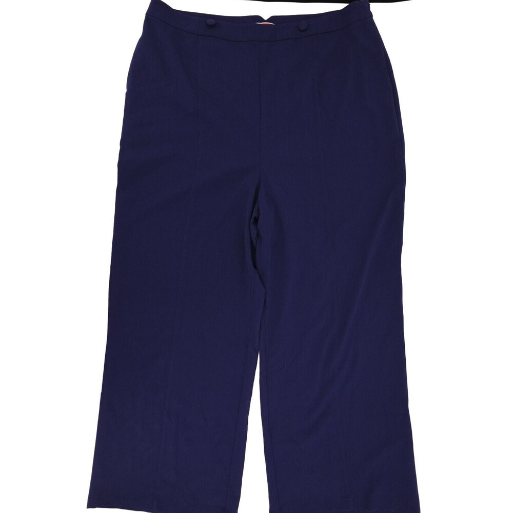 ModCloth Pants Womens 1X Plus Blue Wide Leg High Waist Dress Pant Trouser